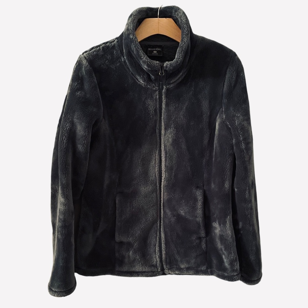 Blue-Grey Plush Zip-Up Fleece